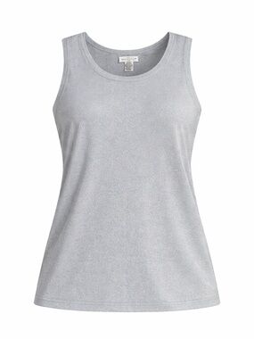 Scoop Neck Metallic Tank Top in Silver - Women